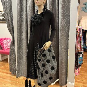 Alembika Size 2 Multi Fabric Midi Dress